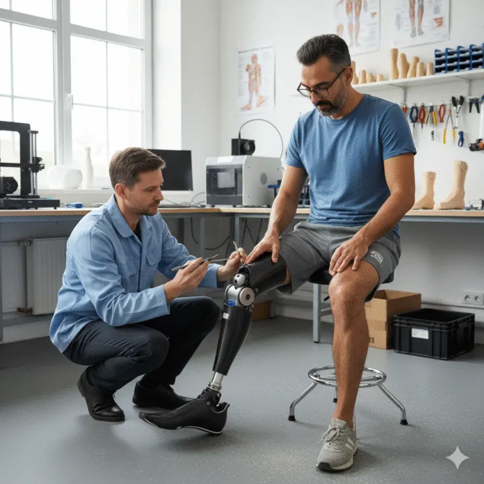 Teknisi Pembuat Kaki Palsu Pasca Amputas Kekakuan Lutut Pasca Amputasi